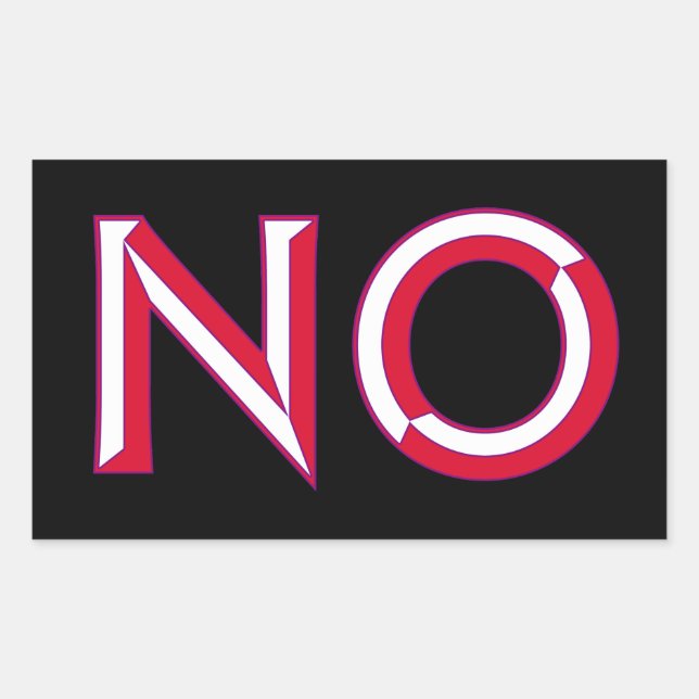 NO Pegatina rectangular (Anverso)