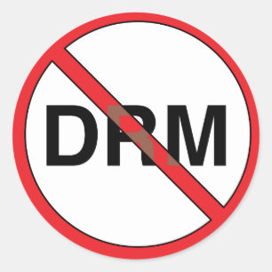 No pegatinas adecuados de la gestión (DRM) de