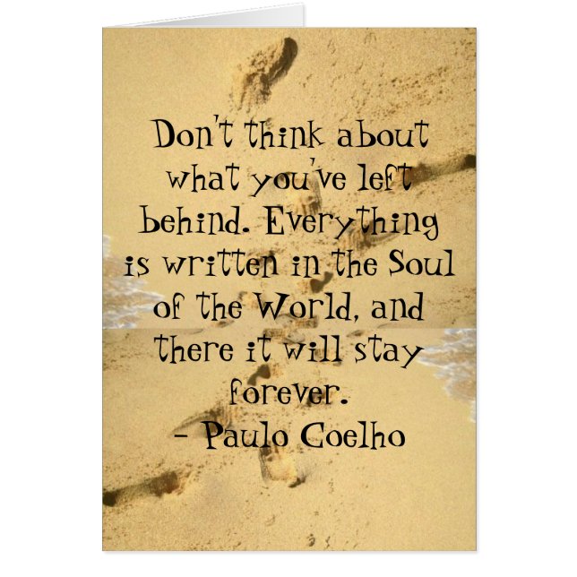 No piense en lo que usted ha dejado detrás de (Frente)