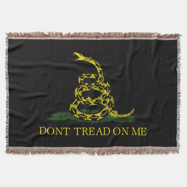 No Pisar Me Gadsden Flag Manta Negra para Lanzar (Anverso)