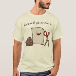¿No podemos llevarnos bien? Camiseta<br><div class="desc">¡Rock,  Papel,  Tijeras! Deja de luchar y empieza a llevarte bien.</div>
