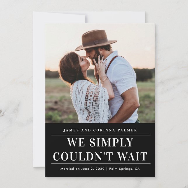 No podíamos esperar la invitación boda (Anverso)