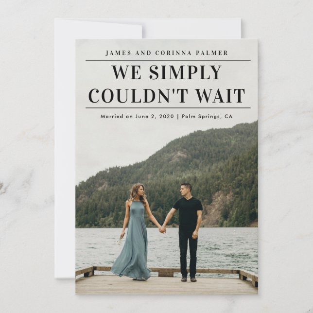 No podíamos esperar la invitación boda (Anverso)