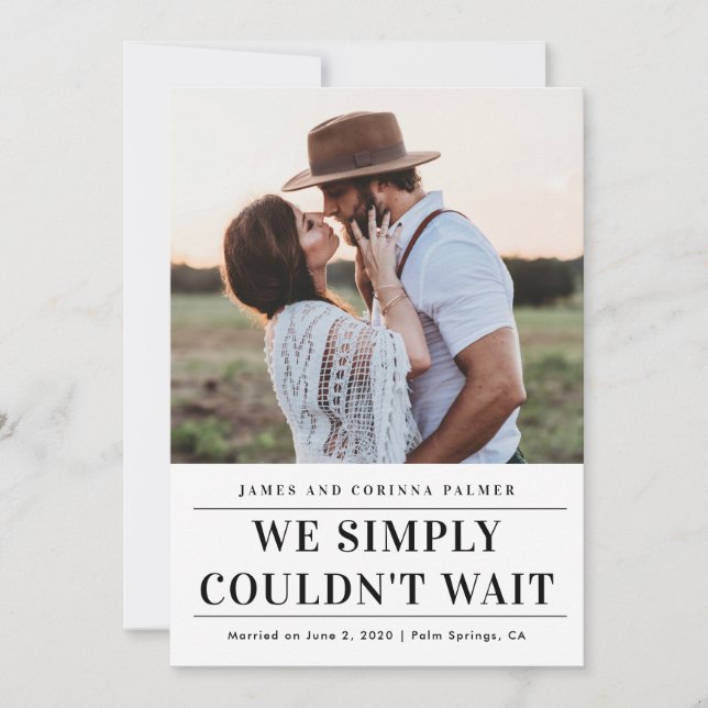 No podíamos esperar la invitación boda (Anverso)