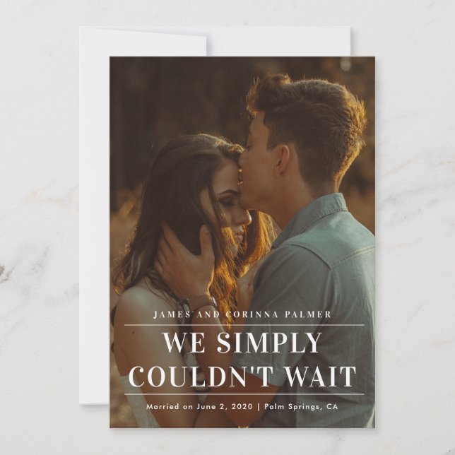 No podíamos esperar la invitación boda (Anverso)