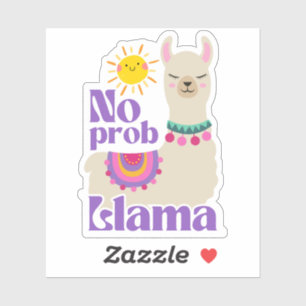 No Prob Llama divertido pegatina solar