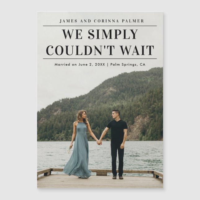 No Pudimos Esperar La Invitación Del Boda De Foto (Anverso)