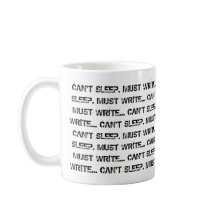 No puede dormir, debe escribir la taza de café