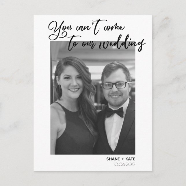 No puedes venir a nuestra foto de Invitación Boda (Anverso)