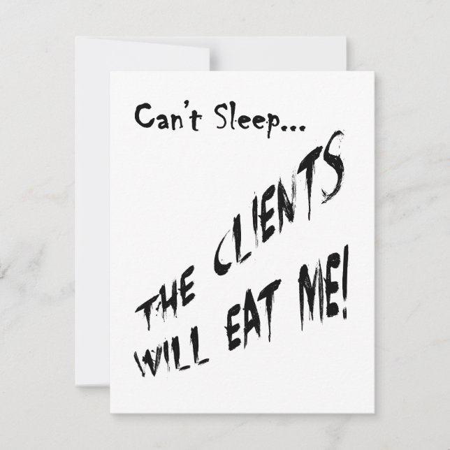 No puedo dormir... Los Clientes Me Comerán (Anverso)
