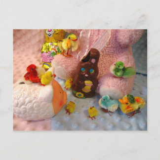 No puedo esperar la tarjeta postal de conejo de ch