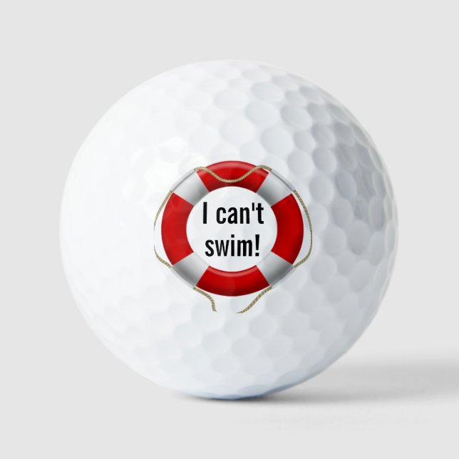 No Puedo Nadar Bola de Golf (Anverso)