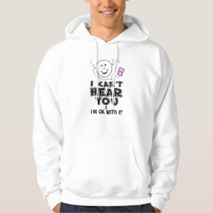 No puedo oírle sudadera con capucha del jersey
