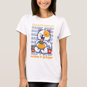 No Puedo Parar No Pararé Gato Camiseta de Comi