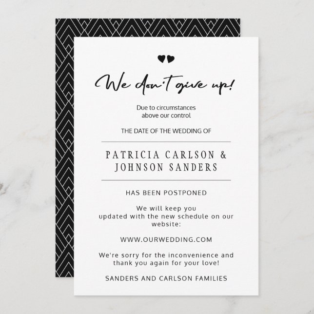 No renunciamos al anuncio de la boda pospuesta (Anverso / Reverso)