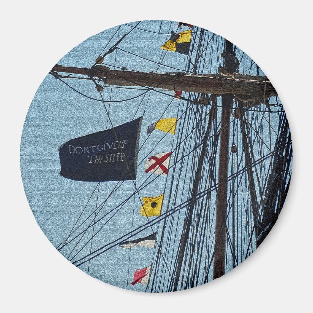 No renuncies al imán de la bandera del barco (Frente)