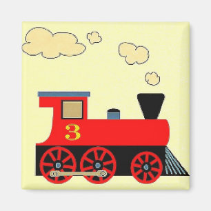 "No. rojo 3" del tren CUADRADO del imán del