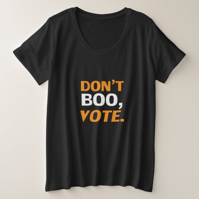 "No se burlen, voten" naranja negro Halloween blan (Anverso del diseño)
