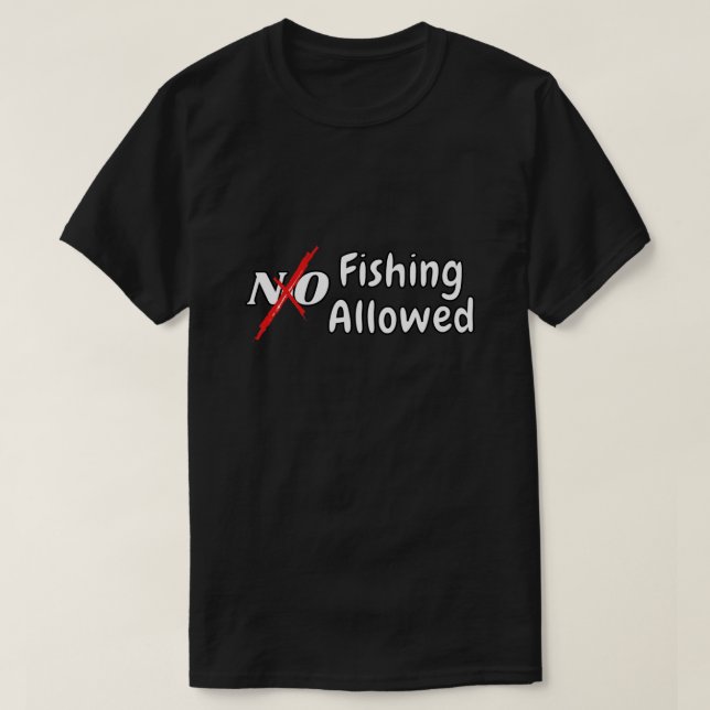 No se permite la pesca de la camiseta clásica de l (Diseño del anverso)