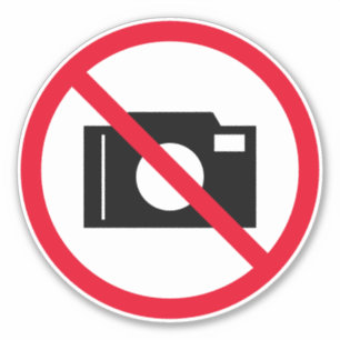 No se permiten fotos pegatinas de vinilo de señas 