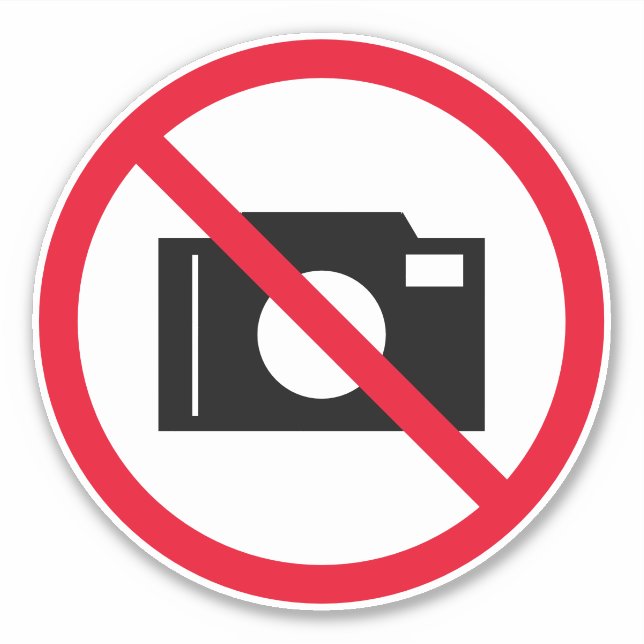 No se permiten fotos pegatinas de vinilo de señas  (Anverso)