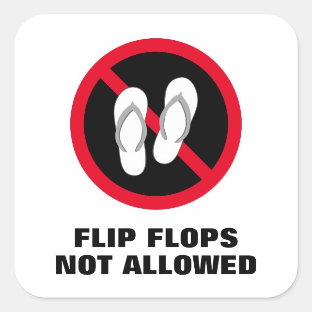 No se permiten sandalias de playa pegatina de seña (Anverso)