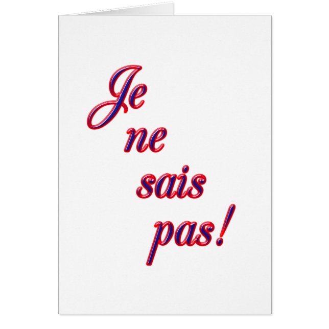 No sé tarjeta (Frente)