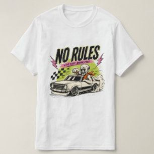 No Skeleton Muscle Car Retro Streetwear Camiseta 
