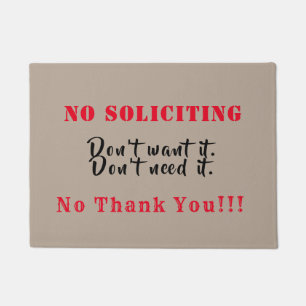 No solicitando felpudo