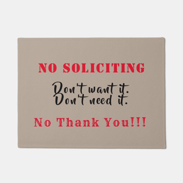 No solicitando felpudo (Anverso)