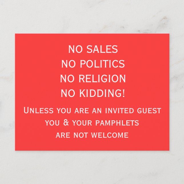 No solicitando postal (Anverso)