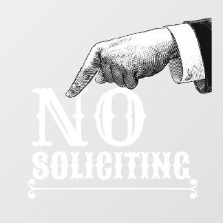 No Solicitar Mano Apuntadora Manicule Pegatina par
