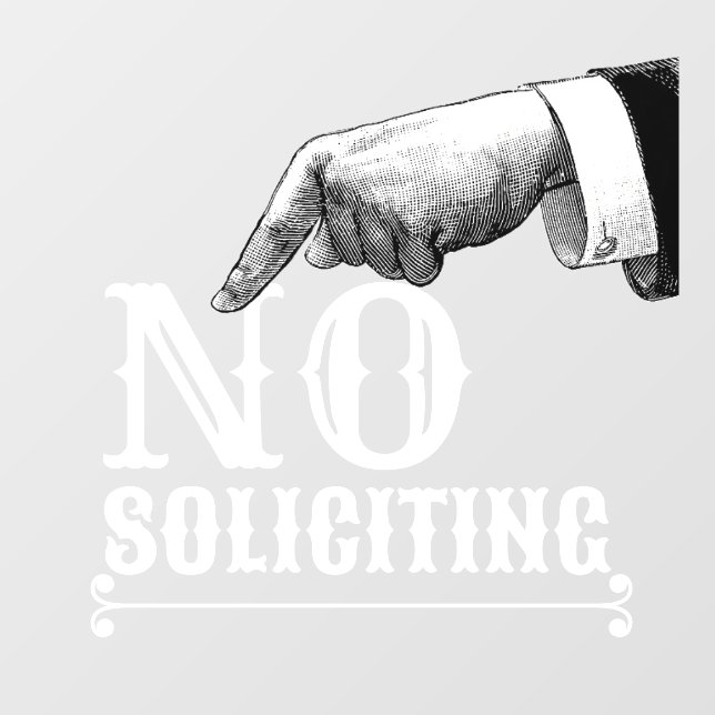 No Solicitar Mano Apuntadora Manicule Pegatina par (Hoja)