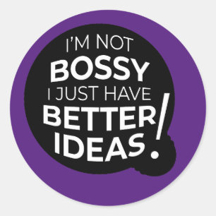 No soy Bossy... Pegatina redondo (v1)
