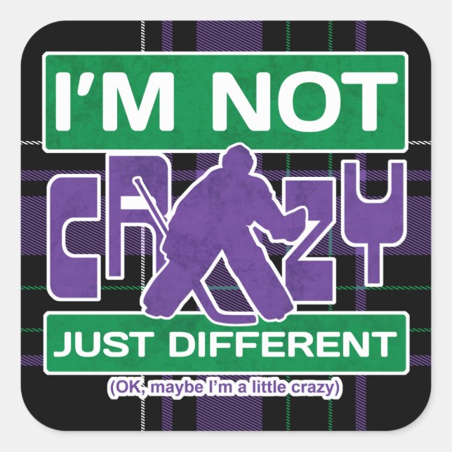 No soy una loca, divertida Pegatina de hockey sobr (Anverso)