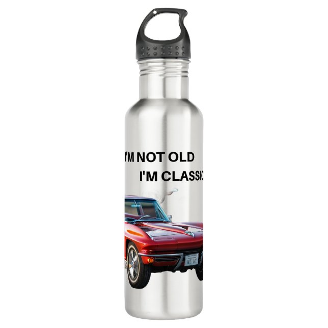 NO SOY VIEJO. SOY CLÁSICO. BOTELLA DE AGUA Corvett (Anverso)