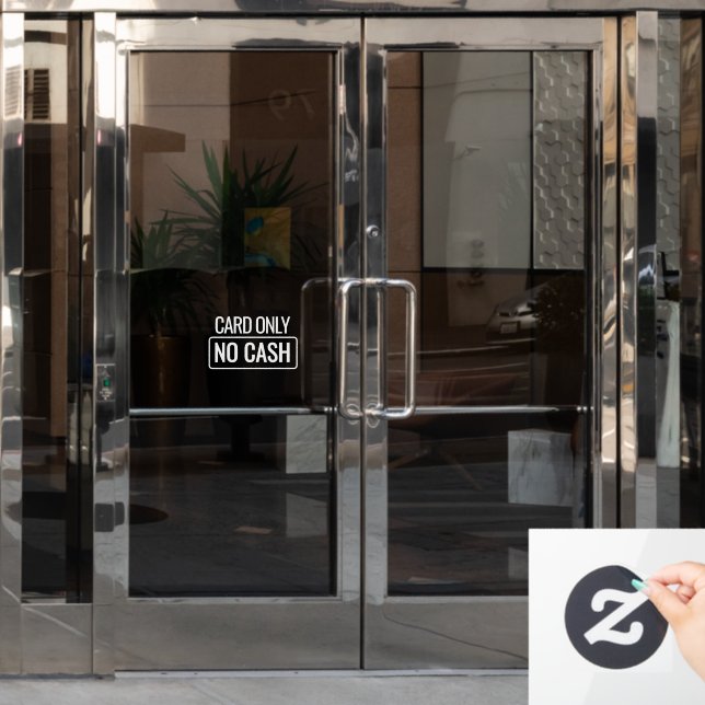 No Tarjeta de Efectivo Solo - Señal de Vinilo para (Puerta de oficina)