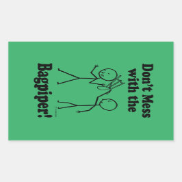 No te metas con el Pegatina rectangular del Bagpip