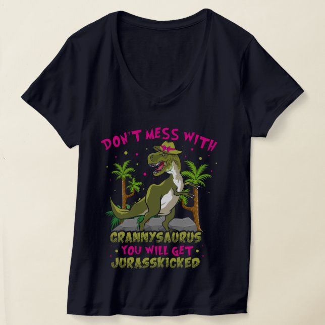 No te metas con la camiseta de Grannysaurus V-Neck (Distribución )