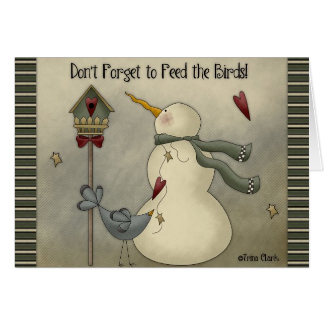 ¡No te olvides de alimentar a los pájaros! Tarjeta (Anverso (Horizontal))