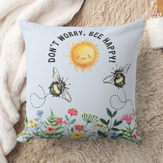 No te preocupes, bebe feliz Cojín decorativo Inspi (Manta)