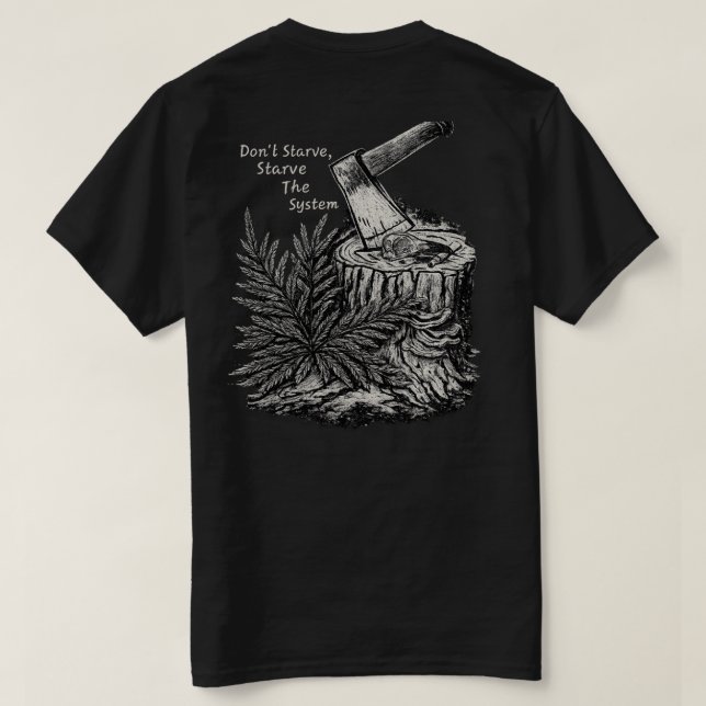 No te prives, priva al sistema Camiseta Cuervo Rav (Reverso del diseño)
