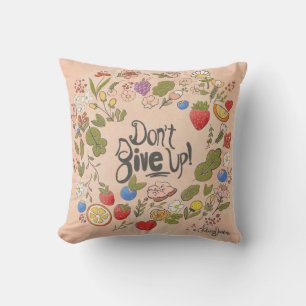 ¡No te rindas! Cojín decorativo 16x16 para auto cu