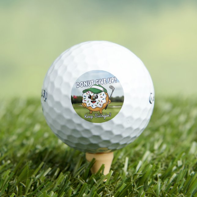 No te rindas Regalo divertido de bolas de golf con (Camiseta in situ)