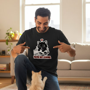 No te vas Gatito Negro Adorable Abrazo Camiseta Di