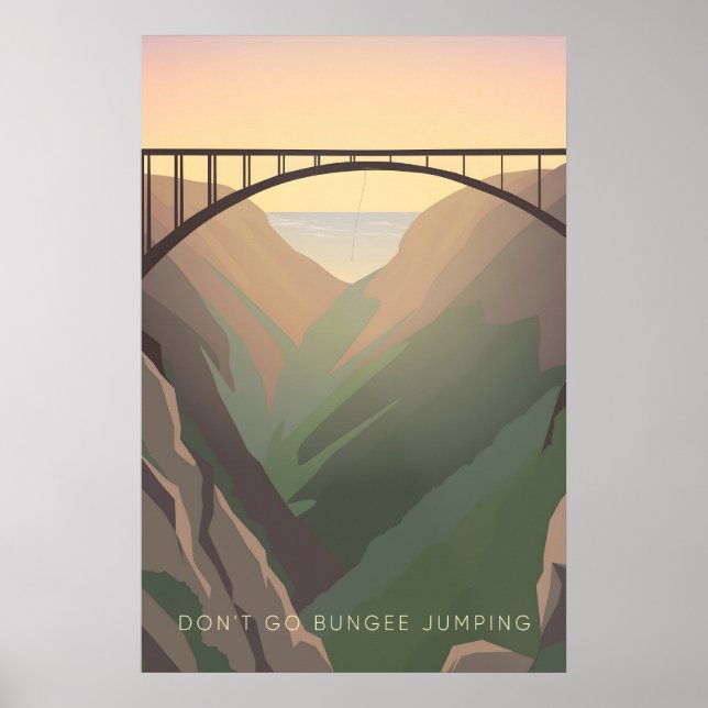 No te vayas a saltar en bungee Póster de viaje (Frente)