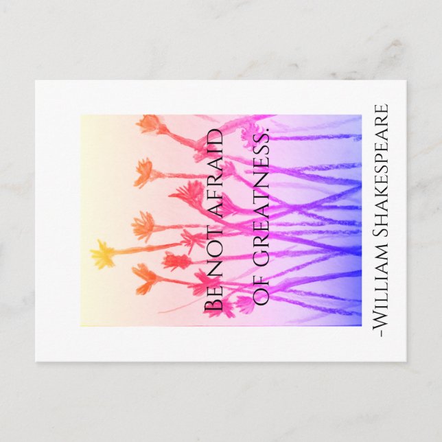 No tengas miedo de la tarjeta postal de la grandez (Anverso)