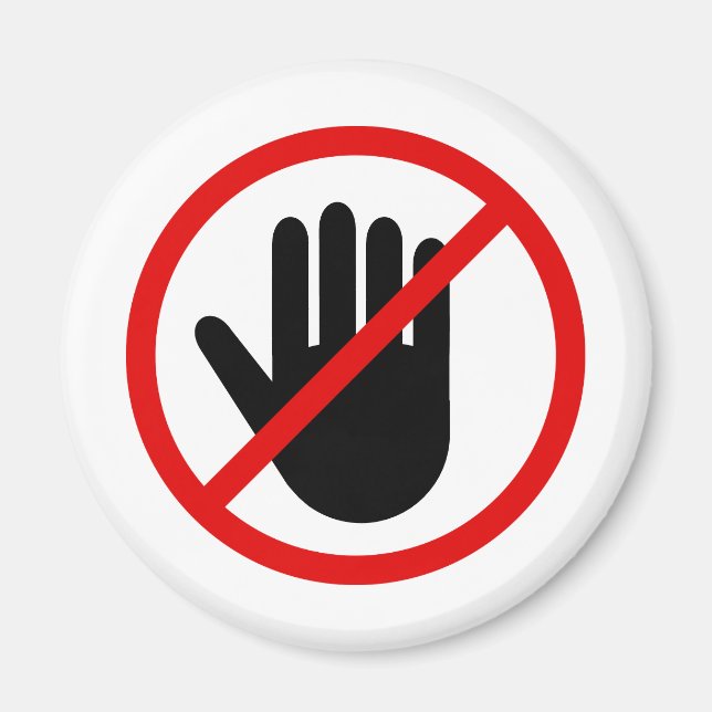 No tocar imán de redondeo de signos prohibido (Frente)