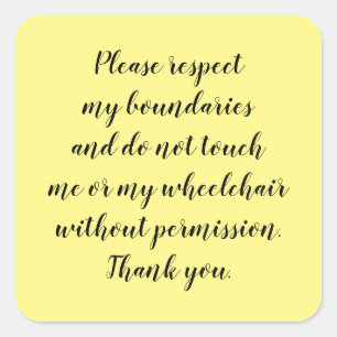 No toque el Pegatina de silla de ruedas