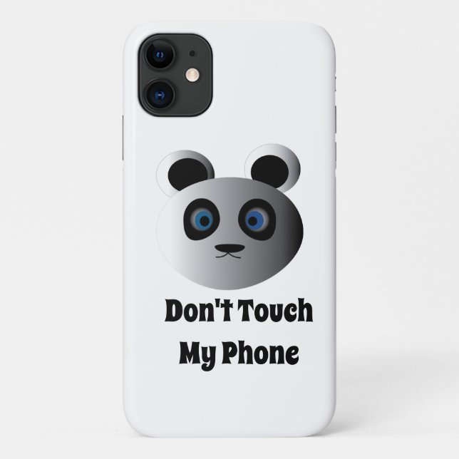 No toques mi teléfono Panda tapa iPhone 11 fundas (Reverso)